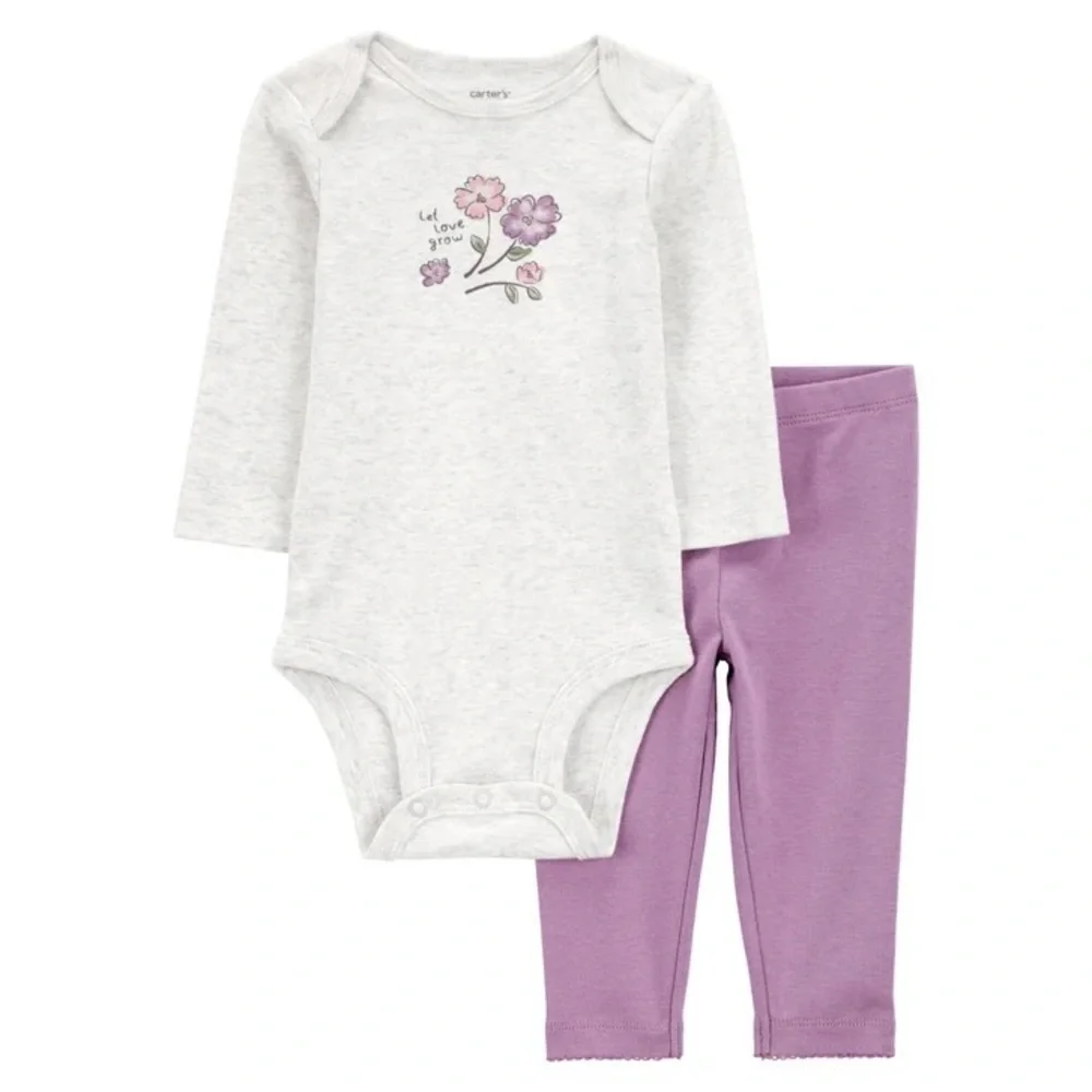 NWT Carter's Baby 4-piece Layette Set in Purple (Ditsy) Size 18M /‎ 12M